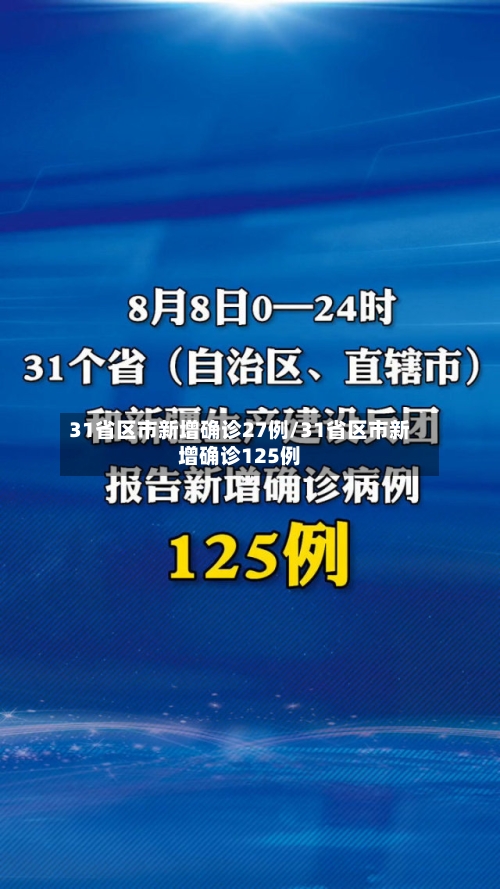 31省区市新增确诊27例/31省区市新增确诊125例