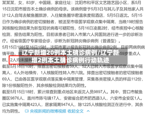 辽宁新增20例本土确诊病例/辽宁新增2例本土确诊病例行动轨迹-第3张图片