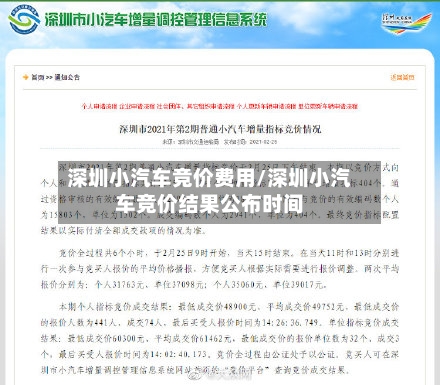 深圳小汽车竞价费用/深圳小汽车竞价结果公布时间
