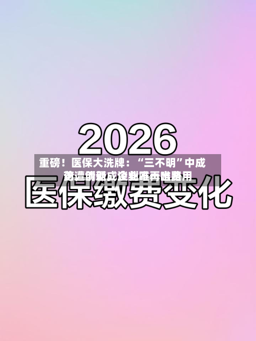 重磅！医保大洗牌：“三不明”中成药遭清退，谈判不再唯费用论，创新成企业唯一出路